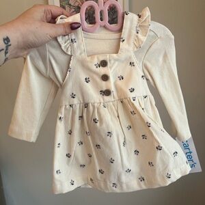 Carter's Cream and Purple Floral Baby Dress NWT 0-3 months